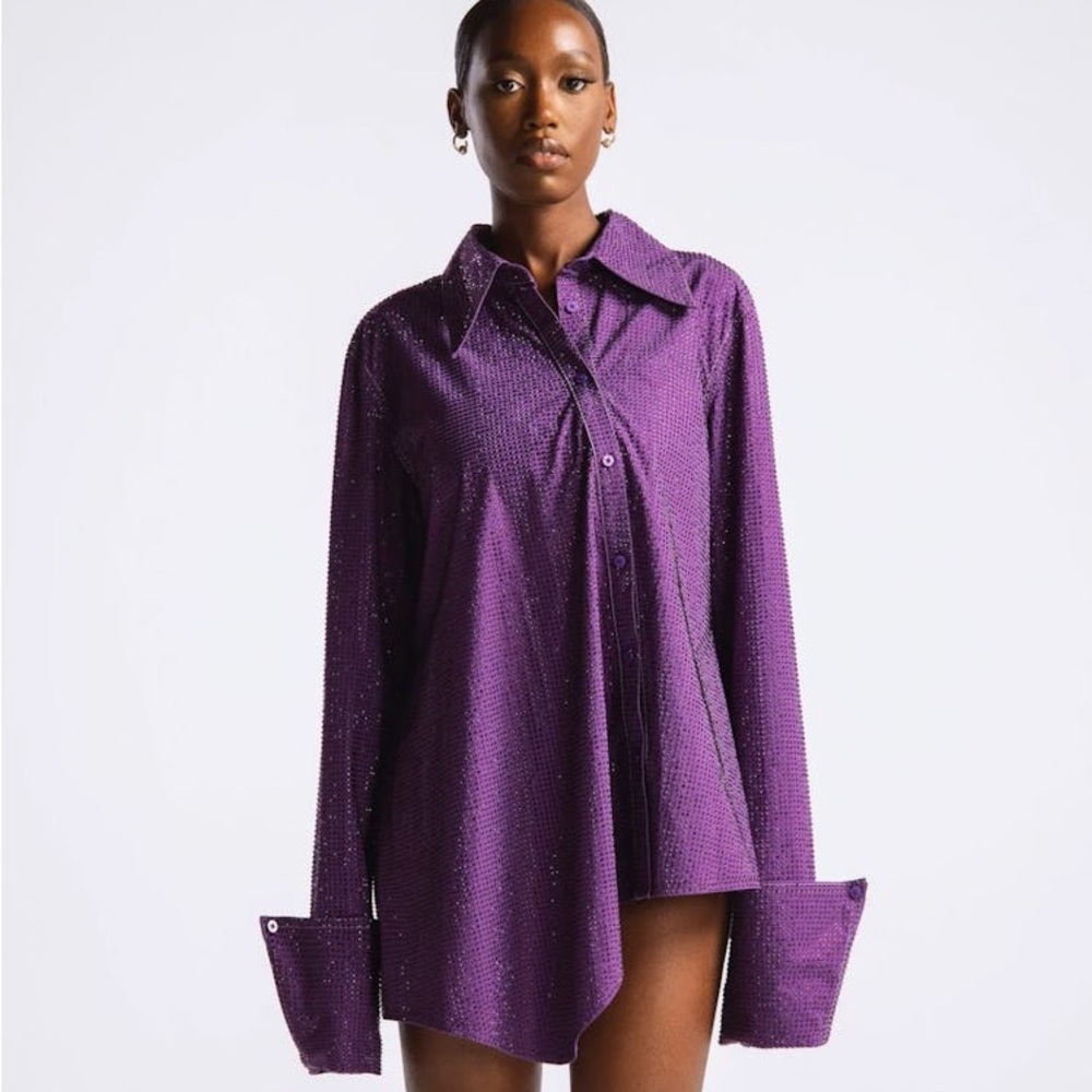 Hanifa Purple Liah Overship Shirt | NWT size 2XL